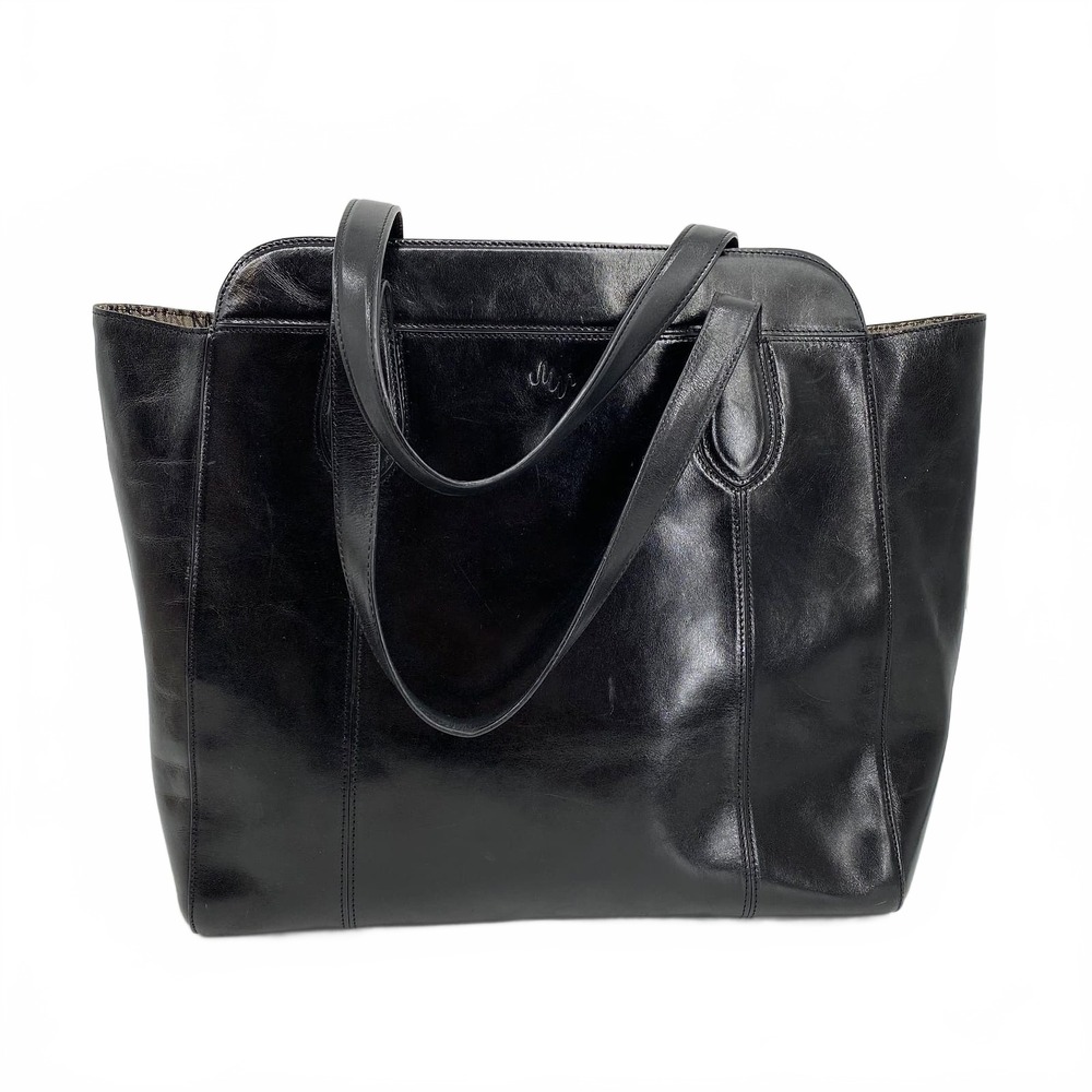 Monsac Black Leather Shoulder Bag | OS Regular